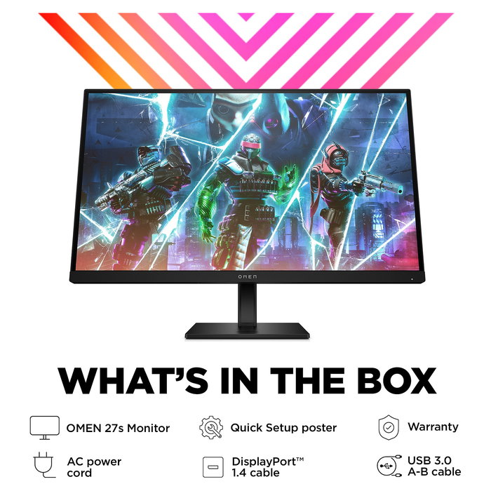 HP Monitor Gaming OMEN 27s - 68.6 cm (27") Full HD (1920x1080) IPS 240Hz, 1ms, NVIDIA G-SYNC Compatible, AMD FreeSync Premium
