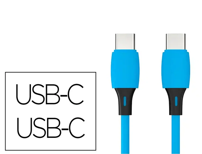 Q-connect Cable USB-C a USB-C PVC 2m Azul Q-connect Cable USB-C a USB-C PVC 2m Azul