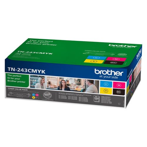 BROTHER TN243CMYK Toner Kit 4 Colores Negro Cian Magenta Amarillo Original BROTHER TN243CMYK Toner Kit 4 Colores Negro Cian Magenta Amarillo Original
