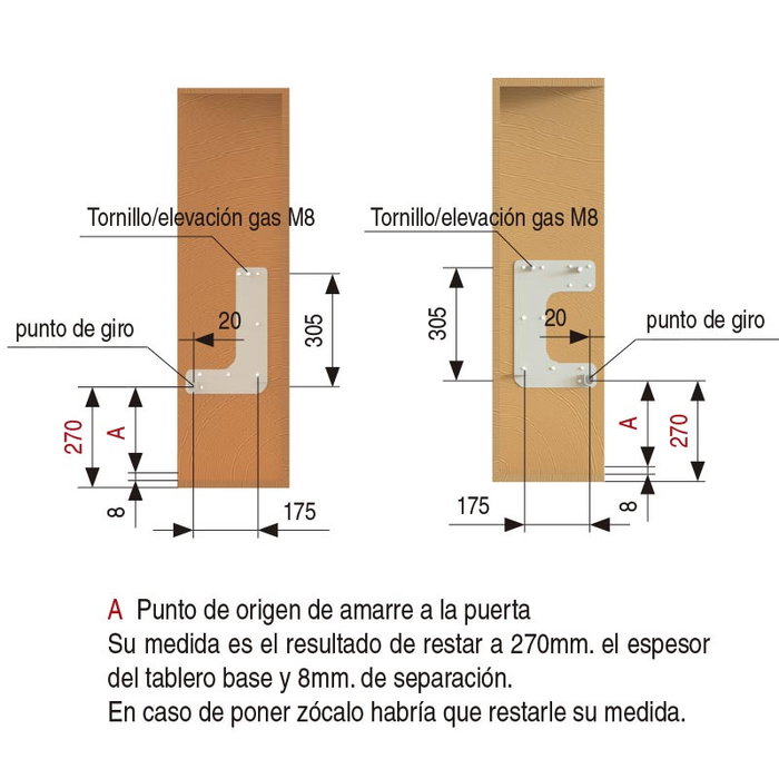 HERRAJES ALK Placas Cama Abatible Horizontal 90-105 Juego Completo Herrajes para Somier de Acero Gris