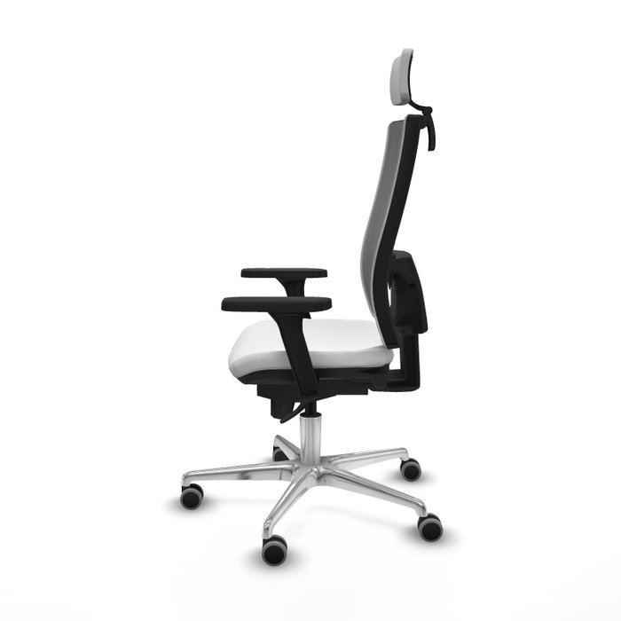 PIQUERAS Y CRESPO Silla de oficina Horna con Mecanismo Sincro, Tela Blanca y Malla Gris