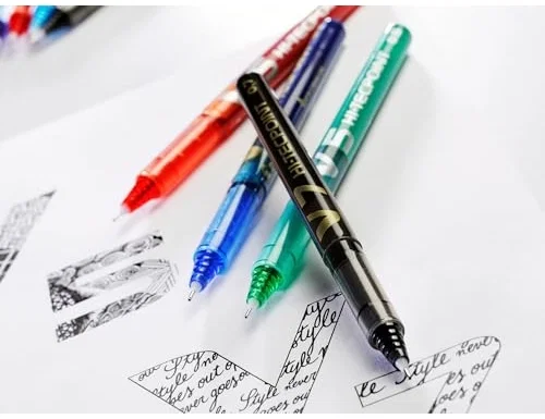 Pilot Set de 12 Rotuladores de Tinta Líquida V-5 Hi-Tecpoint Azul 0,5 mm