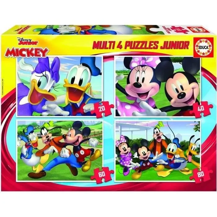 Disney Multi 4 Junior Mickey & Friends 20-40-60-80 piezas