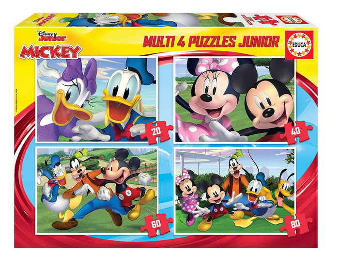 Disney Puzzles Multi 4 Junior Mickey & Friends 18627 20-40-60-80 piezas Disney Puzzles Multi 4 Junior Mickey & Friends 18627 20-40-60-80 piezas