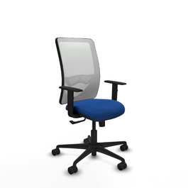 PIQUERAS Y CRESPO Silla de oficina Zulema con mecanismo Sincro, Azul y Blanco