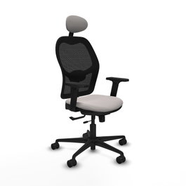 PIQUERAS Y CRESPO Silla de oficina Jorquera con mecanismo Sincro/Traslack, Blanco y Negro