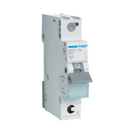 Hager MBS106 Interruptor magnetotérmico 1 polo 6A 6kA B-6A QuickConnect 1M