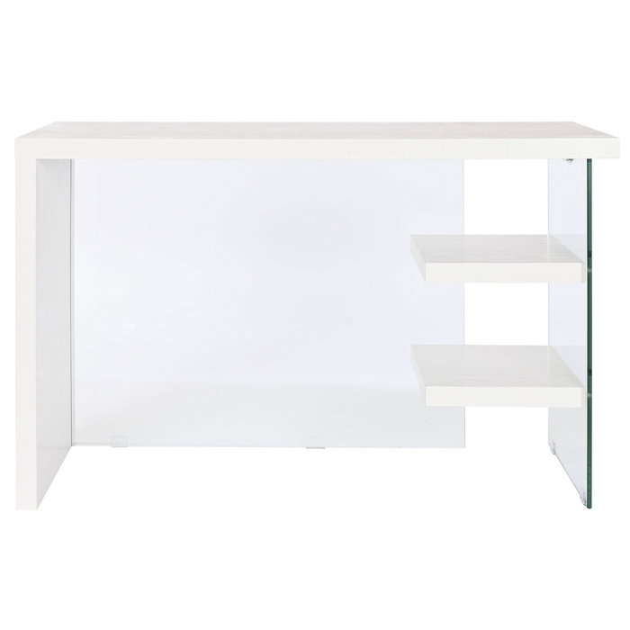 Escritorio DKD Home Decor Blanco Transparente Cristal Madera MDF 120 x 50 x 76 cm