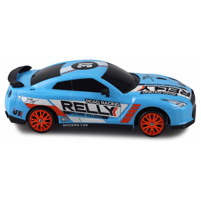 AMEWI Coche RC Drift Sportwagen 1:24, Motor Eléctrico 4x4, Negro/Azul, 2.4 GHz, 8+ Años, Ref. Drift