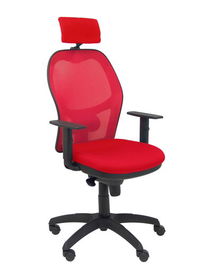 Silla Piqueras Y Crespo Jorquera Brazos Y Cabecero Regulables Mecanismo Sincro Ruedas Nylon Respaldo De Malla Roja Y Asiento Tapizado Bali Rojo
