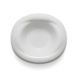 Porvasal Plato Orbe Montera de Porcelana - Diámetro 26.5 cm, Largo 23.5 cm, Alto 6.5 cm (Set de 6)