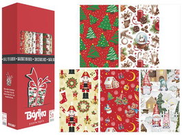 BASIKA Papel de Regalo Rollo Navidad 0,7x5 m (Caja de 40)