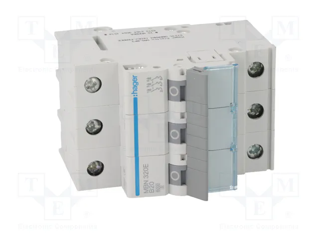 HAGER MBN320E Interruptor magnetotérmico 3 polos 20A 6kA