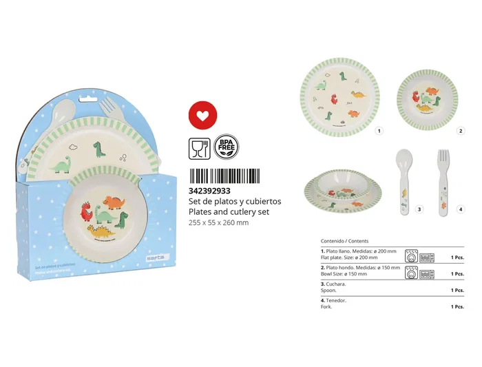 Set De Platos Y Cubiertos Safta Preescolar 260x22,5x5,50 mm