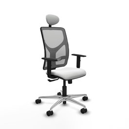 PIQUERAS Y CRESPO Silla de oficina Motilla con mecanismo Sincro, Blanco y Gris