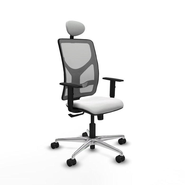 PIQUERAS Y CRESPO Silla de oficina Motilla con mecanismo Sincro, Blanco y Gris PIQUERAS Y CRESPO Silla de oficina Motilla con mecanismo Sincro, Blanco y Gris