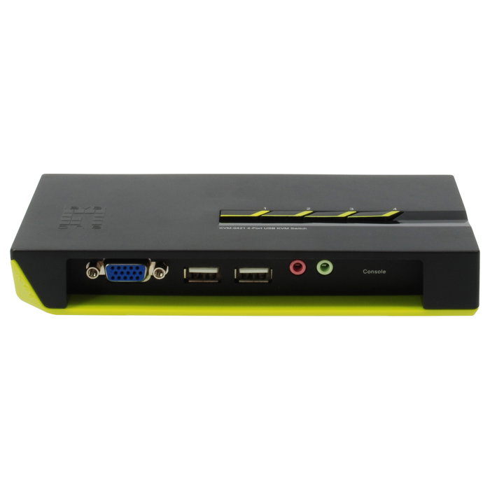 LevelOne KVM-0421 Switch KVM de 4 puertos VGA, USB y Audio