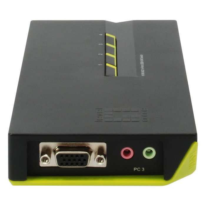 LevelOne KVM Switch 4 Puertos 4-Fach VGA + 2xUSB + Audio