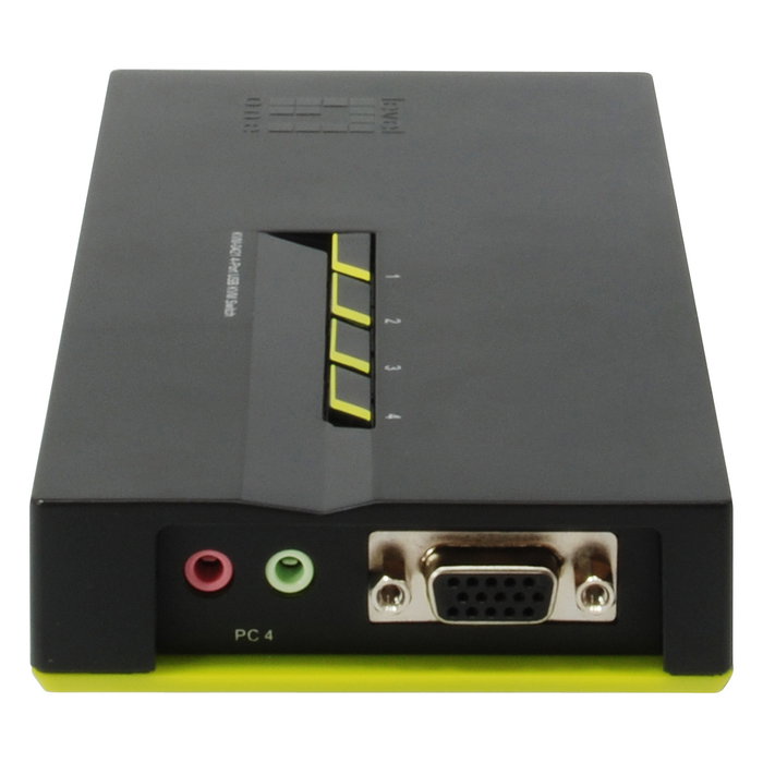 LevelOne KVM Switch 4 Puertos 4-Fach VGA + 2xUSB + Audio
