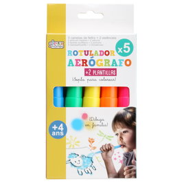 Jeux 2 momes Juego De 5 Aerógrafos Con 2 Plantillas