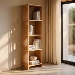 Estantería Natural Madera de Teca Salón 54 X 35 X 190 cm