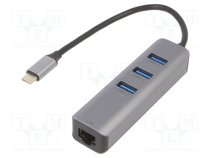 AKYGA Hub USB 3.1 Gen 1 con RJ45 y 3 puertos USB A AKYGA Hub USB 3.1 Gen 1 con RJ45 y 3 puertos USB A