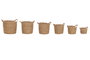 DKD Home Decor Set de 6 Maceteros de Fibra con Asa, Marrón