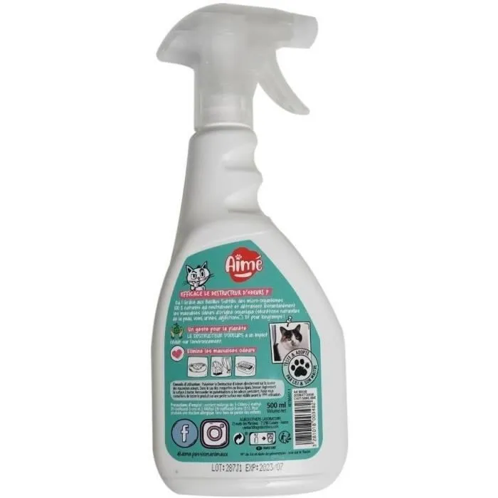 AIME Spray Destruct'odor Orina Animal - Elimina Olores de Mascotas, 500 ml AIME Spray Destruct'odor Orina Animal - Elimina Olores de Mascotas, 500 ml