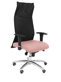 PIQUERAS Y CRESPO Sillón Albacete con Mecanismo Sincro, Asiento Rosa y Malla Negra