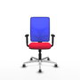 PIQUERAS Y CRESPO Silla de oficina Motilla con mecanismo Sincro, Rojo y Azul