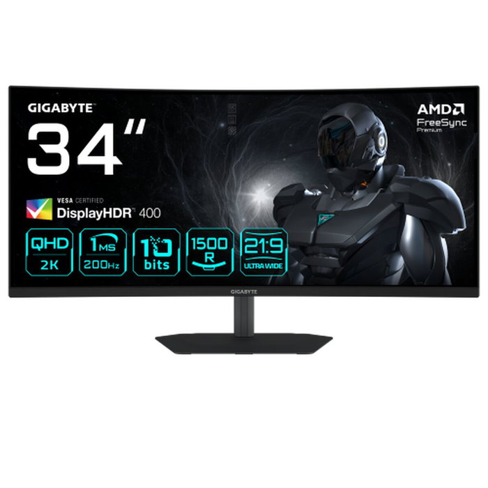 Gigabyte G34WQC2 Monitor Gaming Curvo 34 pulgadas UWQHD 200Hz VA Black
