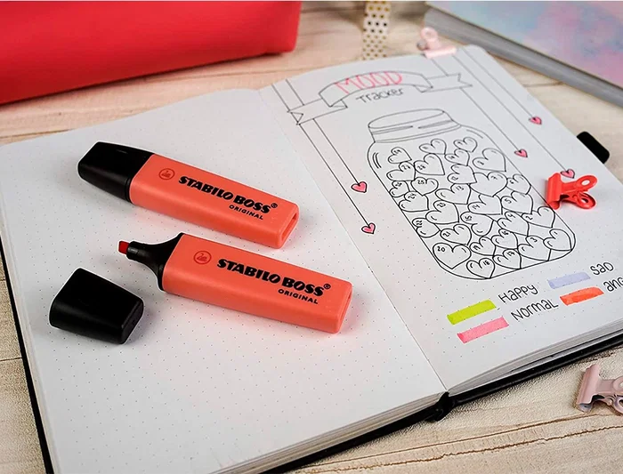 Stabilo Rotulador Boss Fluorescente 70 Pastel Coral Meloso Antisecado Punta Biselada 2-5mm