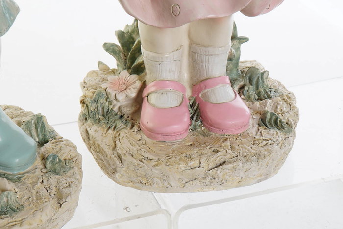DKD Home Decor Figura de Resina Niño con Paraguas (Pack de 2)