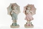 DKD Home Decor Figura de Resina Niño con Paraguas (Pack de 2)