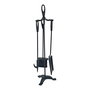 EDM Kit Chimenea 3 Piezas - Atizador, Pala y Cepillo en Hierro Fundido Negro, 19 x 68.5 cm
