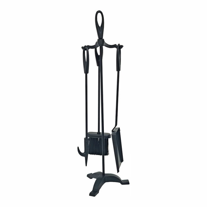 Edm Juego de chimenea de 3 piezas Negro 19 x 68,5 cm Edm Juego de chimenea de 3 piezas Negro 19 x 68,5 cm