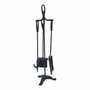 Edm Juego de chimenea de 3 piezas Negro 19 x 68,5 cm