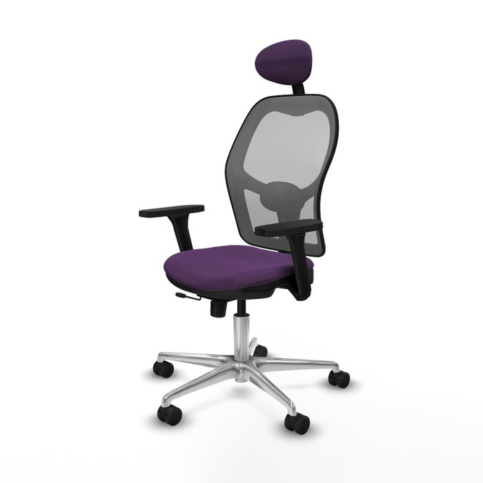 PIQUERAS Y CRESPO Silla de oficina Jorquera con mecanismo Sincro/Traslack, Tela Morada y Malla Gris PIQUERAS Y CRESPO Silla de oficina Jorquera con mecanismo Sincro/Traslack, Tela Morada y Malla Gris