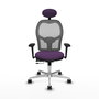 PIQUERAS Y CRESPO Silla de oficina Jorquera con mecanismo Sincro/Traslack, Tela Morada y Malla Gris