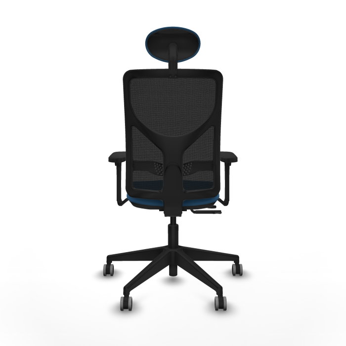 PIQUERAS Y CRESPO Silla de oficina Motilla con mecanismo Sincro/Traslack, Azul claro y Negro
