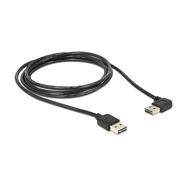 DeLOCK Cable USB 2.0 Tipo A a Tipo A de 3 m con conector de 90° DeLOCK Cable USB 2.0 Tipo A a Tipo A de 3 m con conector de 90°