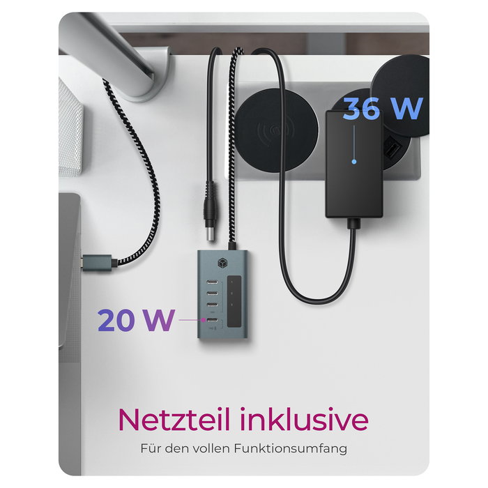 ICY BOX IB-HUB1454-C31 Hub USB-C 4 Puertos USB-C Display 10000 Mbit/s Aluminio Gris Azul ICY BOX IB-HUB1454-C31 Hub USB-C 4 Puertos USB-C Display 10000 Mbit/s Aluminio Gris Azul