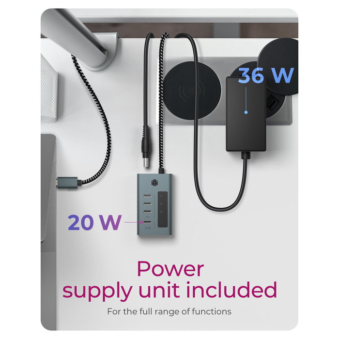 ICY BOX IB-HUB1454-C31 USB-C Hub 4 puertos USB-C 3.2 Gen 2 con carga de 20W ICY BOX IB-HUB1454-C31 USB-C Hub 4 puertos USB-C 3.2 Gen 2 con carga de 20W
