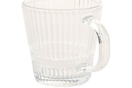 DKD Home Decor Básicos Taza de Cristal Transparente 265 ml (6 Unidades) para Casa, Cocina o Oficina, Apta Lavavajillas