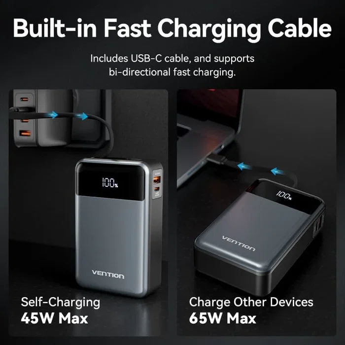 Vention Powerbank 20000mAh FHYB0 65W con Cable USB-C