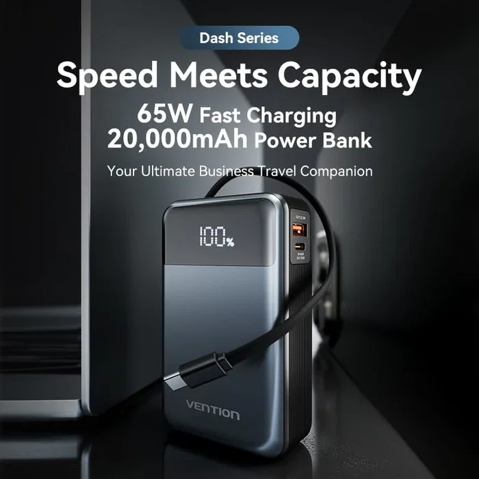 Vention Powerbank 20000mAh FHYB0 65W con Cable USB-C
