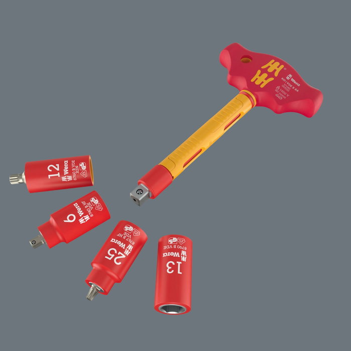 Wera 410 i VDE B RA Adaptador de mango en T para dados de 3/8 pulgadas Wera 410 i VDE B RA Adaptador de mango en T para dados de 3/8 pulgadas
