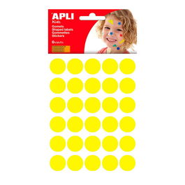 Apli Gomets Redondos Color Amarillo Ø20 mm, Blister 180 uds
