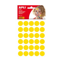 Apli Gomets redondos Ø 20 mm amarillo, 180 uds