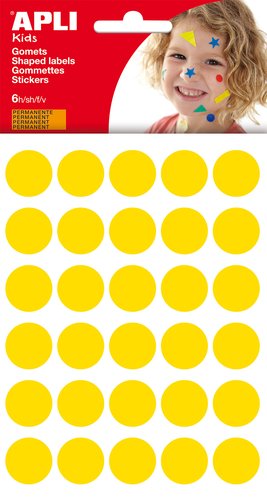 Apli Gomets redondos Ø 20 mm amarillo, 180 uds